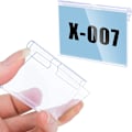 Miniatyrbild 6 av 9: 50 st genomskinliga etiketthållare i plast för trådhylla, detaljhandelsprisetikett, korgsetiketter, klämetiketter, varuskylthållare för stormarknad 6x4cm