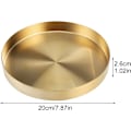 Miniatyrbilde 7 av 9: Gull Rund Brette Dekorativ Serveringsbrett Metall Organiser Plate for Sminke, Smykker, Te, Kaffe, Drikkevarer, Toalettsaker, Kjøkken Servise