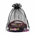 Miniatyrbillede 3 af 3: 100 stk. 12,7 x 17,8 cm sorte organza gaveposer, mesh