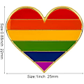 Pikkukuva 2 / 7: 5 kpl Biseksuaalinen ylpeys sydänmuotoinen rintaneula, pinssi, lippu, rintaneula Rainbow 5pcs