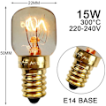 Miniatyrbild 2 av 3: 15W E14 Saltlampor Glödlampor (4-pack) för 300°C Ugn, Kylskåp, 2700K Multifunktionella Apparater (Varmvit)