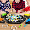 Miniatyrbilde 4 av 5: Strikk Triangle Brettspill Geometri Læring Fokus Logikk Trening Pedagogisk Sjakk Pegboard Strategispill Leker Småbarn Gutter Jenter Gave