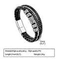Miniatyrbillede 5 af 5: Mænds Keltiske Knude Charm Armbånd 3 Lag Sort Flettet Læder Reb Kæde Armbånd Etniske Gaver Til Ham Smykker - På Lager
