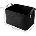 Miniatyrbilde 5 av 5: Oppbevaringskurv med to håndtak, filtkurv for leker, bøker, magasiner black 33CM*23CM*20CM
