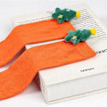 Miniatyrbillede 3 af 5: Nye efterårs- og vinterbørns julestrømper, søde plysdukkestrømper, knæstrømper, stribede strømper, tegneseriedukkestrømper 14 solid orange Christmas tree