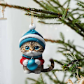 Miniatyrbild 1 av 5: Tecknad Söt Katt 2023 Julgransprydnader Hängande Dekoration Gåva Jul Hängande Träd Personlig Hänge Festtillbehör G2