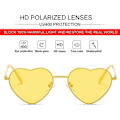Miniatyrbillede 2 af 5: SDIGV Polariserede Hjerte Solbriller til Kvinder, Moderigtig Dejlig Stil Metalramme UV400 Beskyttelseslinse All Yellow