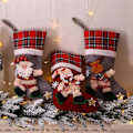 Miniatyrbilde 4 av 5: Julestrømpe Julemannsekk Gave Godteripose Julestrømper Julepynt Juletrepynt Jul Nyttår 2024 snowman 40x24cm