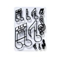 Miniatyrbillede 1 af 5: 10 stk. Plastik Musiknoter Prægningskageform DIY Cookie Cutter Dekorationsværktøj Kaesi