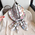 Miniatyrbild 5 av 5: Siden Scarf för Kvinnor UK Lättvikts Satin Sjal och Wraps för Vår Sommar Höst Vinter