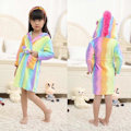 Pikkukuva 2 / 3: Lasten Poika Tyttö Yksisarvinen kylpytakki Uniasu Pyjama Flanelli Fleece Pukeutumistakki Rainbow Rainbow 7-8 Years