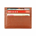 Miniatyrbillede 2 af 3: Blokerende Ægte Læder Unisex Slim Kreditkort Etui Holder Debet Tegnebog Ærme - Sort Brown