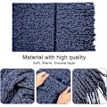 Miniatyrbilde 3 av 5: Vinter Unisex Beanie Hatt, Skjerf og Hansker Sett, Elastisk Strikket Hatt Langt Skjerf Berøringsskjermhansker Med Tykk Fleece Innerfôr for Menn og Kvinner Navy