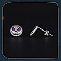 Miniatyrbillede 4 af 6: Ghost Face Halloween Tiny Stud Øreringe til Kvinder Gothic Skull Face Runde Biker Lysende