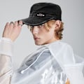 Pikkukuva 3 / 7: Unisex Cadet Armeijan Lippis Säädettävä Litteä Huippu Lippis Pesty Puuvilla Sotilas Hattu Baseball Lippis Black
