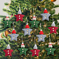 Miniatyrbillede 1 af 7: Stjerneformede juletræspynt - 12 filtstjerner til at hænge