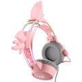 Pikkukuva 4 / 5: Lumova RGB-peliheadset – Koe tunnelmallinen ääni, mukava muotoilu ja kevyt rakenne pink