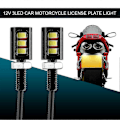 Pikkukuva 2 / 4: Hienot 2kpl Led-auton moottoripyörän rekisterikilven valot Lamppu Auto Takavalo Eturuuvipultti Polttimot Lamput Valonlähde 3 Led 5630 Smd