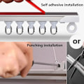 Miniatyrbilde 4 av 6: Selvklebende eller perforert gardinstang med dobbel funksjon for tak- eller veggmontering, Nano stille gardinskinne for gardiner og skap Ceiling installation 100cm