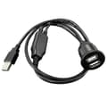 Dubbla USB2.0-portar Panel Infälld Bil Motorcykel Förlängningssladd Höghastighetsladdningskabel USB-billaddaradapter