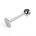 Miniatyrbilde 1 av 4: Kaffeskje i rustfritt stål med tamper, dual-funksjonell kaffeskje, multifunksjonell skjeholder, kaffeverktøy for måling og pressing (1 stk sølv)