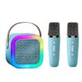 Pikkukuva 1 / 9: Mini Karaoke-laite lapsille ja aikuisille, kannettava Bluetooth-karaokekaiutin 2 langattomalla mikrofonilla, täydellinen lahja tyttöjen syntymäpäiväjuhliin Light blue