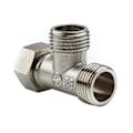 Miniatyrbillede 2 af 5: G1/2 3-vejs T-adapter Kobber Badeværelse Brusearmatur Vanddeler Toilet Bruseventil Spraydyse Konverter