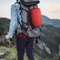 Miniatyrbilde 5 av 7: 1 stk. Sovepose for voksne, Enkel sovepose for voksne i konvoluttmodell for 3 sesonger lett camping og fotturer Red