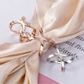 Miniatyrbild 3 av 4: 3-pack Halsduksring Ihålig Kors Elegant Multifunktionell X-formad Halsduk Sjal Spänne Hållare för Kvinnor Rose Gold