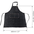 Miniatyrbillede 3 af 4: 1 stk. Robust Denim Arbejdsforklæde med Lommer, Justerbart Jean Værktøjsforklæde til Mænd og Kvinder - Sort