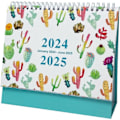 Miniatyrbild 1 av 4: 2024 - 2025 Skrivbordskalender - Stående Vändbar Skrivbordskalender, Januari 2024 Till Juni 2025, 18 Månader Cactaceae
