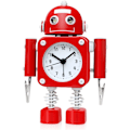 Miniatyrbild 1 av 5: Väckarklocka i rostfritt stål robot - Väckarklocka med blinkande ögon och handklämma Red