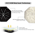 Miniatyrbillede 4 af 5: UV Solparaply Kompakt Foldbar Rejse Paraply Automatisk Åbning og Lukning Vindtæt, Vandafvisende & 99,9% UV Beskyttelse Parasol med Sort Anti-UV Belægning