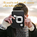 Miniatyrbild 3 av 5: Kameraväska för Mini LiPlay PU-läder Skydd med axelrem Shadow black