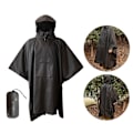 Miniatyrbillede 2 af 5: Voksen Unisex Regnponcho med Opbevaringspose Lommedesign Justerbar Snøre Hætte Letvægts Vandtæt Regnfrakke Blue