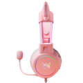 Pikkukuva 3 / 5: Lumova RGB-peliheadset – Koe tunnelmallinen ääni, mukava muotoilu ja kevyt rakenne pink