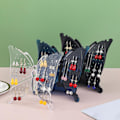 Miniatyrbilde 3 av 5: Øredobber Display Stativ 96 Hull Sommerfuglform Smykke Display Ørepropp Holder Hjem Dekor Forsyninger By Black - Blue