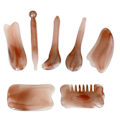 Miniatyrbilde 1 av 11: 7-delt Gua Sha-sett, Harpiks Gua Sha-sett for ansikt og nakkesmerter pink