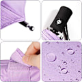 Miniatyrbillede 5 af 6: Rejseparasol Foldbar Kompakt Parasol Automatisk Åbning og Lukning Solregnparasol med Ærme Purple