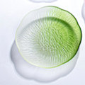 Miniatyrbillede 1 af 3: Frugtfad Glas Krystal Dessertfad Serveringsfad Multifunktionel Bakke Gradient Blomst Middagstallerken Snack Slikfad Green