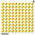 100/200 stk. Mini Gummiænder Miniature Harpiksænder 100pcs yellow