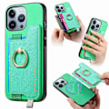 Pikkukuva 1 / 5: B5 iPhone 16 Pro Max -kotelo 2-in-1 Magneettinen Irrotettava Korttipidike Nahka+TPU Puhelin Kotelo - Vihreä Green