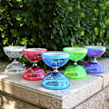 Miniatyrbillede 2 af 5: Diabolo Sæt (4 farver 2 størrelser) tredobbelt kugleleje kobling matchende farvede fiber håndpinde, Diablo snor & taske Deep Blue large