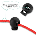 Miniatyrbilde 3 av 7: 10 stk Fjærbelastede Runde Plast Toggle Stopper Snordråper, Svart, 1,8 x 1,5 x 1,5 cm