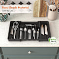 Miniatyrbillede 3 af 5: Bestikboks Udvidbar Skuffeorganizer Justerbar Bredde Kompakt Design Nem Adgang Rum Grey