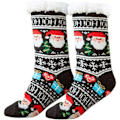Miniatyrbillede 1 af 5: Jule-Sokker Unisex Varme Sokker Jule-Teddyforet Antislip Vintersokker Til Mænd Kvinder Sort