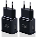 Miniatyrbild 1 av 5: Svart Kompatibel Laddare 2-pack Snabb USB Laddningsadapter för Samsung S22/S21/S20/S10/S10E/S6/S7/S8/S9/Edge/Plus/Active/A72/A53 5G-Xin