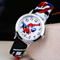 Miniatyrbild 1 av 2: Spindelmannen Quartz Klocka för Barn Pojkar Tecknad Spider-Man Syntetiskt Läder Armbandsur Present Black