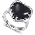 Miniatyrbilde 1 av 4: Healing Krystall Steiner Ring Justerbar Hjerte Krystaller Edelsten Ringer Smykker for Kvinner Valentinsdag Gave