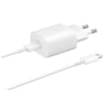 20W Snabbladdningsadapter för Samsung + 1M Kabel Vit 25W + 1m cable white